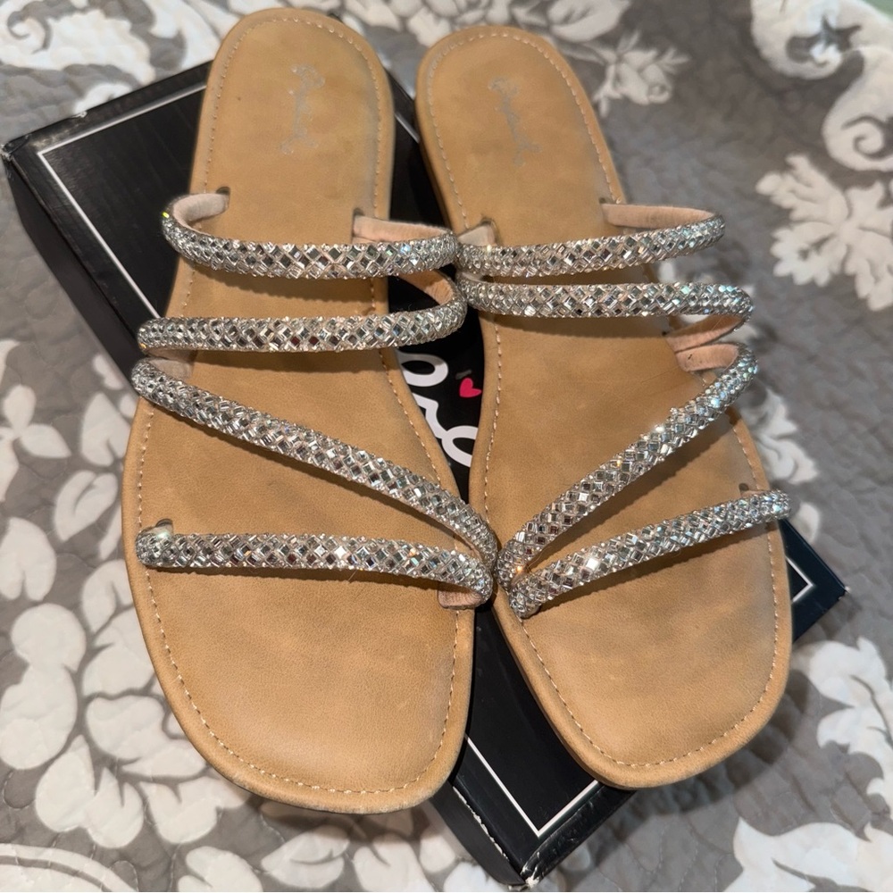 Qupid Silver Strappy Sandals